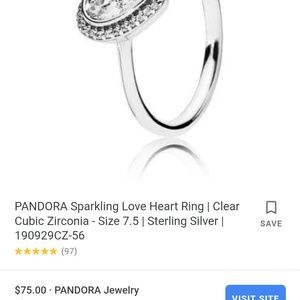 Pandora Heart Ring size 7